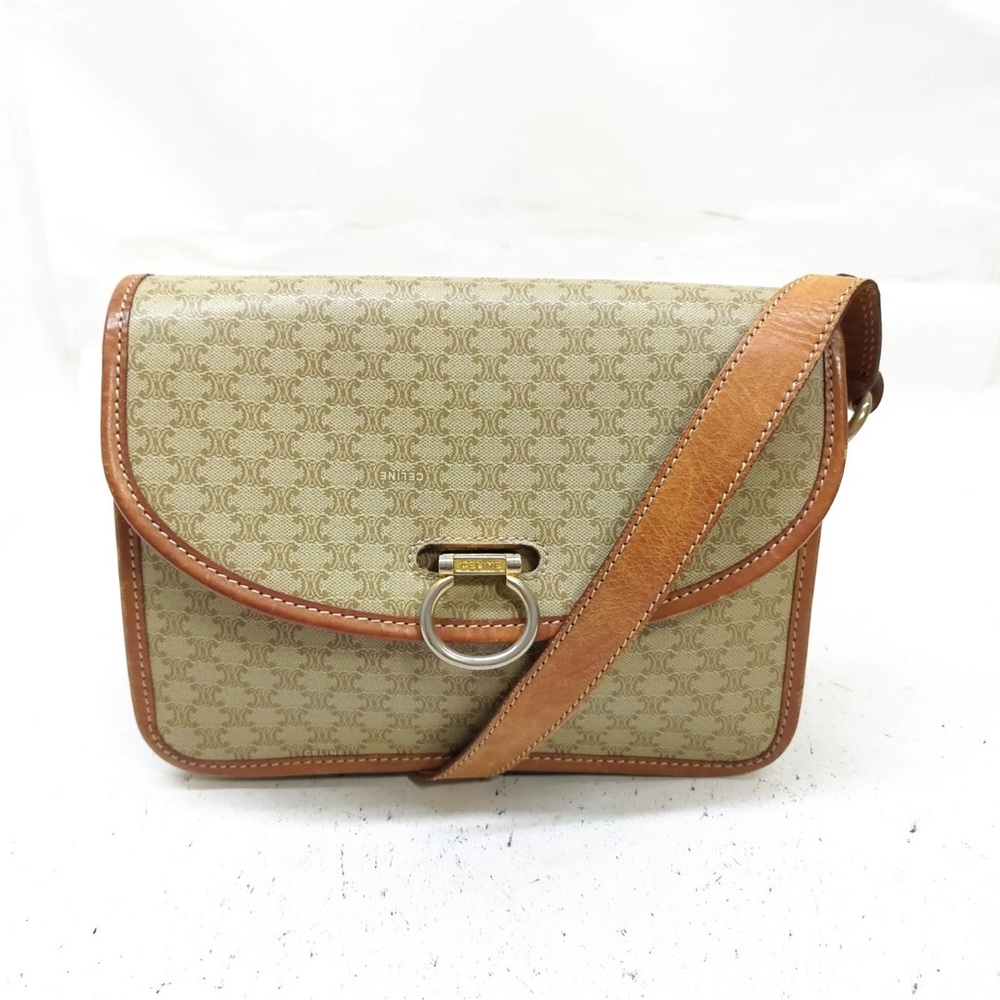 CELINE Macadam Canvas Shoulder Bag